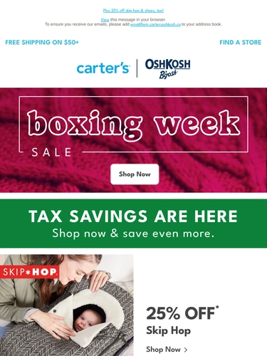 Carter's OshKosh Sale Announcement