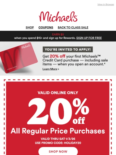 Michaels Sale Announcement