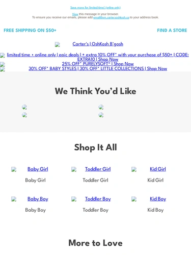 Carter's OshKosh Sale Announcement