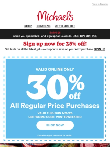 Michaels Newsletter