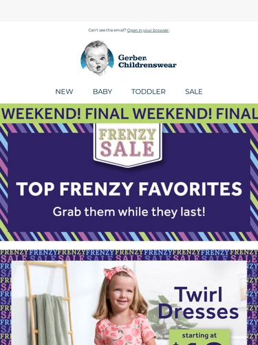Gerber Childrenswear Sale Announcement