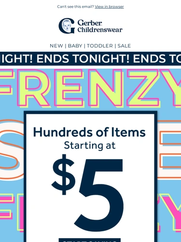 Gerber Childrenswear Sale Announcement