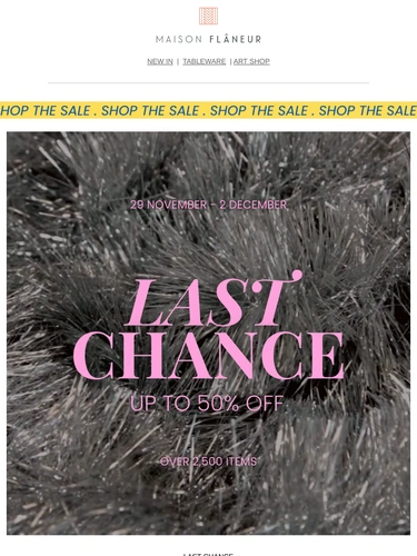 Maison Flaneur Sale Announcement