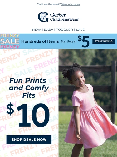 Gerber Childrenswear Sale Announcement