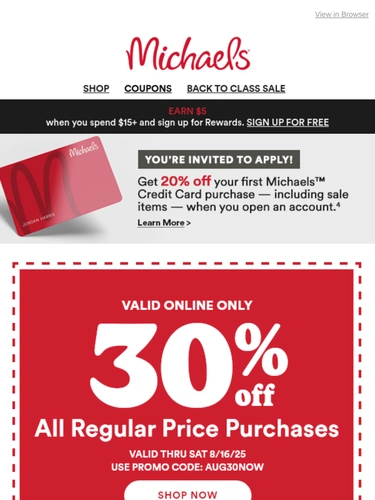 Michaels Sale Announcement