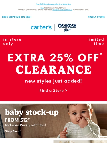 Carter's OshKosh Sale Announcement