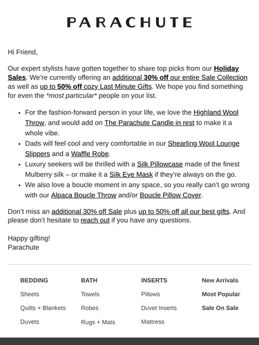 Parachute Home Sale Announcement