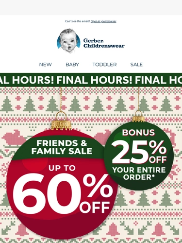 Gerber Childrenswear Sale Announcement
