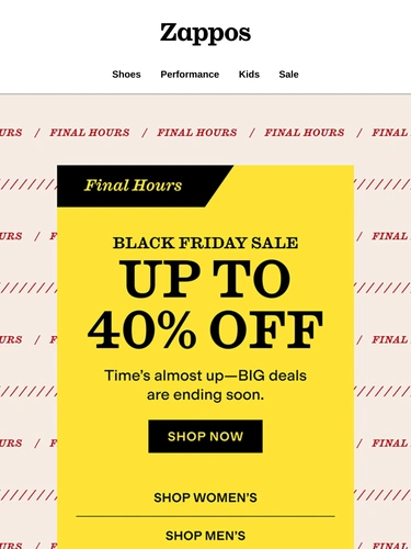 Zappos Sale Announcement