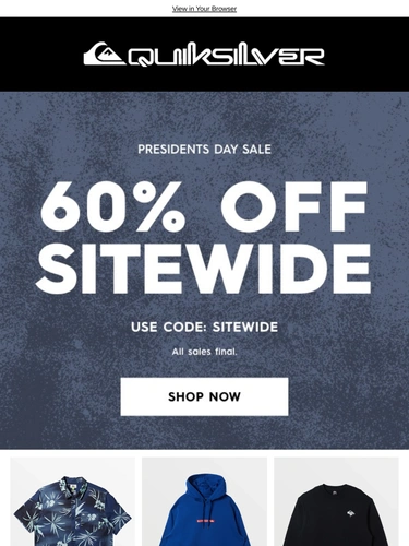 Quiksilver Sale Announcement