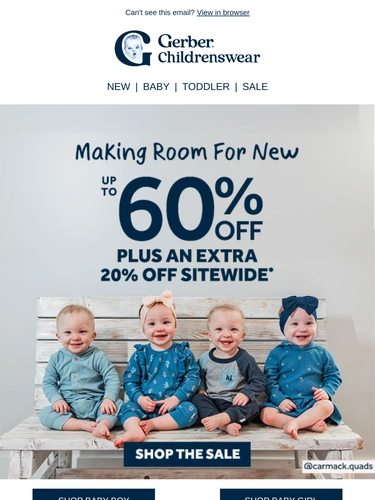 Gerber Childrenswear Sale Announcement