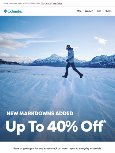 Columbia Sportswear Sale Announcement
