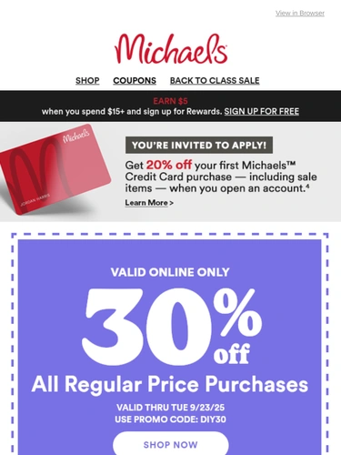 Michaels Sale Announcement