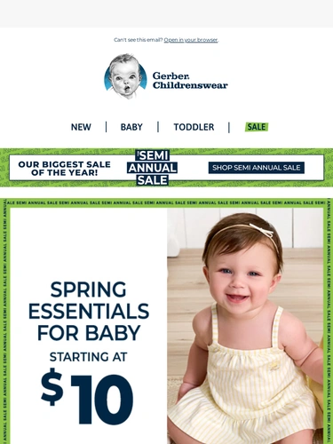 Gerber Childrenswear Sale Announcement