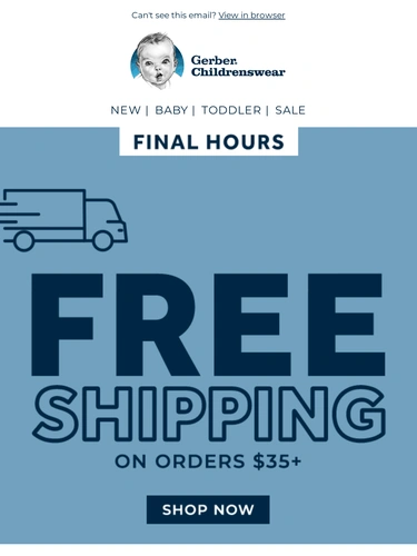 Gerber Childrenswear Sale Announcement