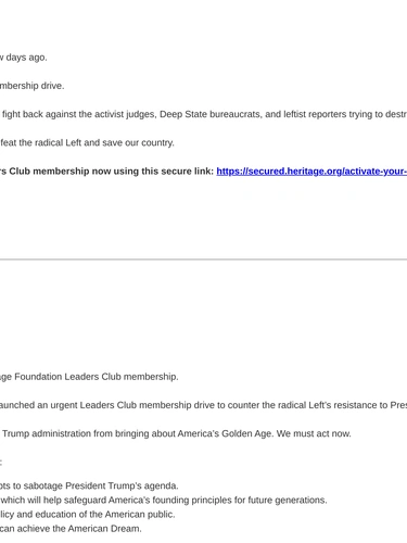 Heritage Foundation Re-engagement Series