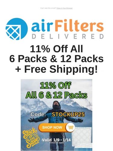 Air Filters Delivered Sale Announcement