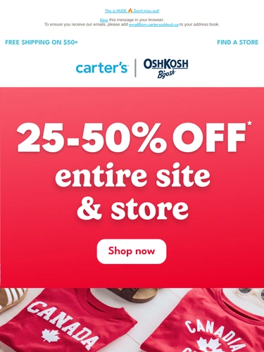 Carter's OshKosh Sale Announcement