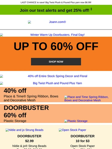 Joann Sale Announcement