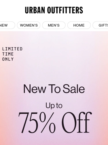 Urban Outfitters Sale Announcement