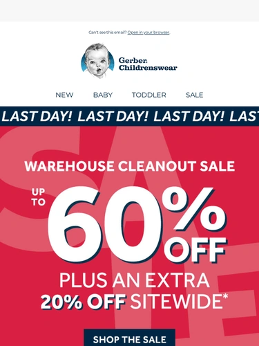 Gerber Childrenswear Sale Announcement