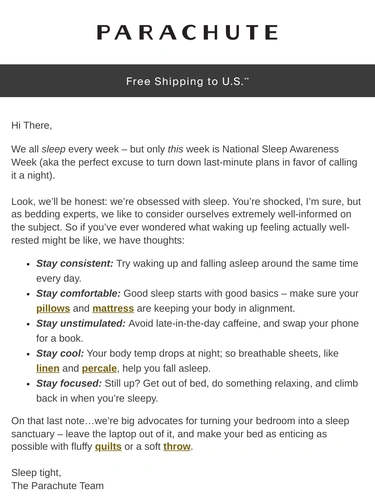 Parachute Home Newsletter