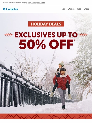 Columbia Sportswear Sale Announcement