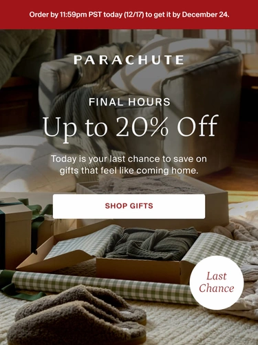 Parachute Home Sale Announcement