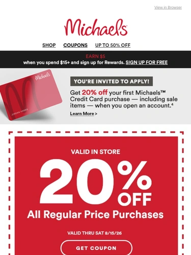 Michaels Sale Announcement