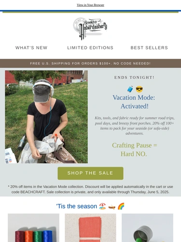 Brooklyn Haberdashery Sale Announcement