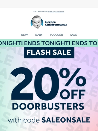 Gerber Childrenswear Sale Announcement