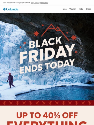 Columbia Sportswear Sale Announcement