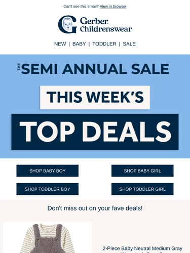 Gerber Childrenswear Sale Announcement