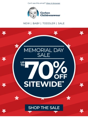 Gerber Childrenswear Sale Announcement