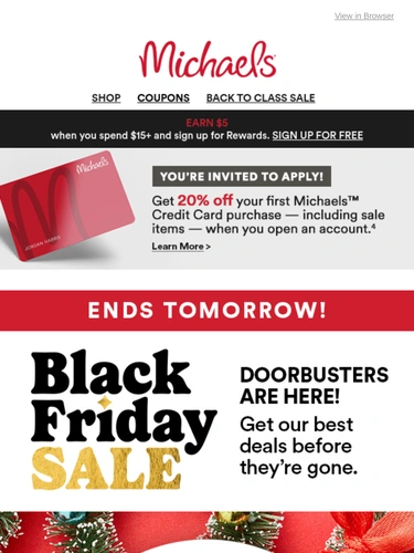 Michaels Sale Announcement