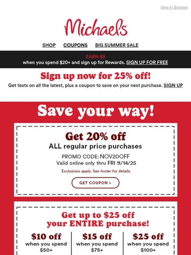 Michaels Newsletter