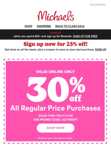Michaels Newsletter