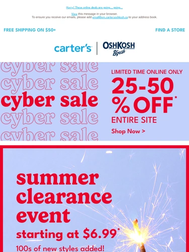 Carter's OshKosh Sale Announcement