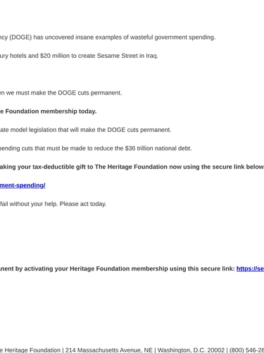 Heritage Foundation Transactional