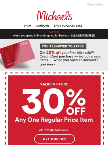 Michaels Sale Announcement