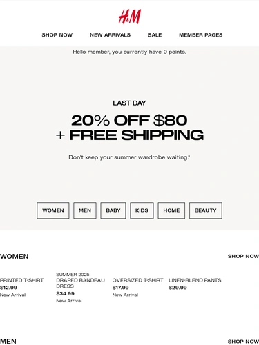 H&M Sale Announcement