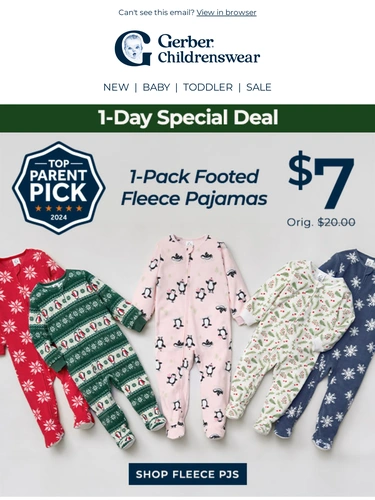 Gerber Childrenswear Sale Announcement