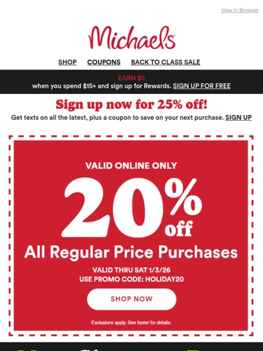 Michaels Newsletter