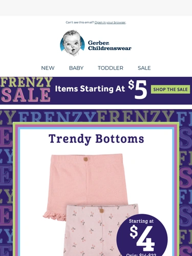 Gerber Childrenswear Sale Announcement