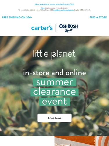 Carter's OshKosh Sale Announcement