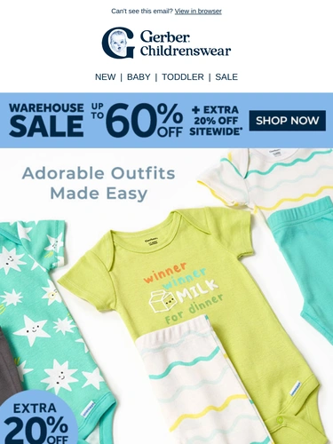 Gerber Childrenswear Sale Announcement