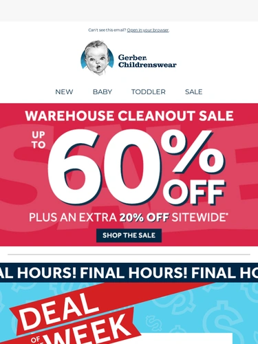 Gerber Childrenswear Sale Announcement