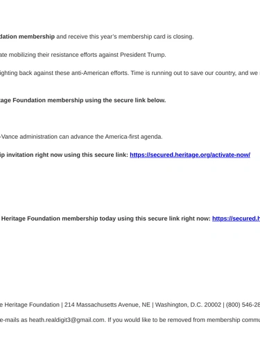 Heritage Foundation Loyalty Program