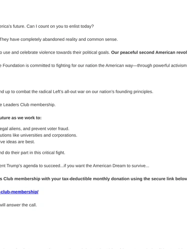 Heritage Foundation Loyalty Program