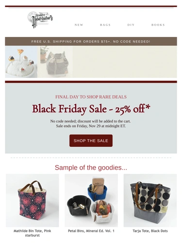 Brooklyn Haberdashery Sale Announcement